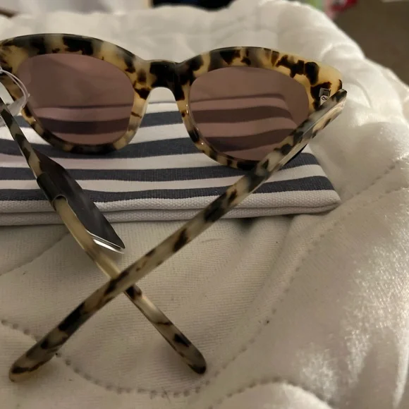 J. Crew Tortoiseshell Sunglasses with Striped Case - Picture 4 of 4